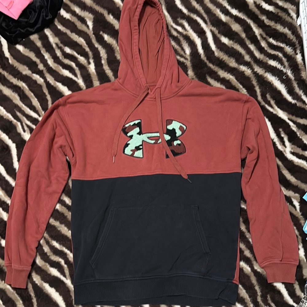 Under Armour Red and Black Sweater with Bold Design
